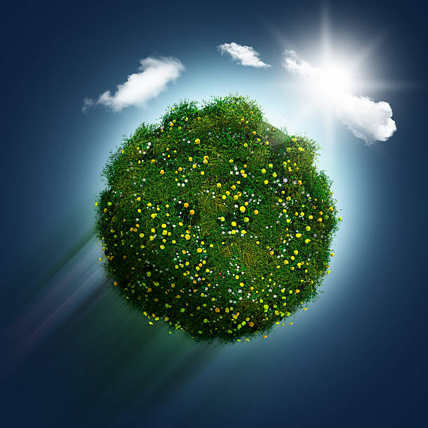 istock 3D grassy globe with daisies and buttercups 518869312