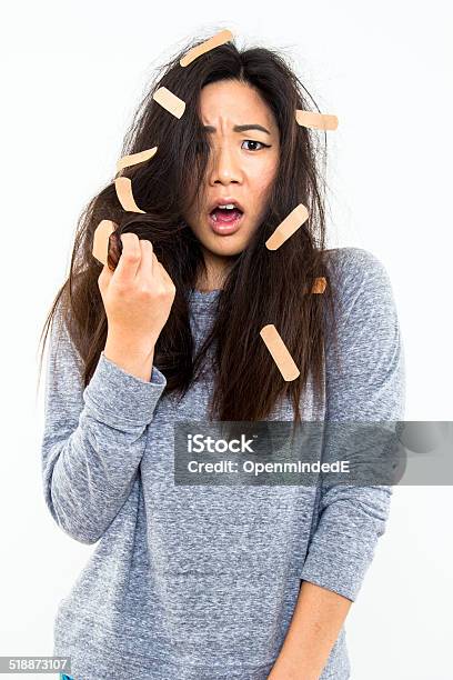 Bad Hair Day Too Stock Photo - Download Image Now - Adhesive Bandage, Adult, Asian and Indian Ethnicities