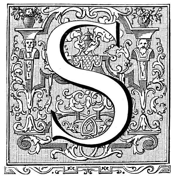 istock Antique illustration of ornate letter S 518873382