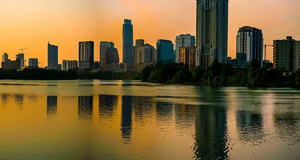 Photo of Giant Austin Texas Panorama Skyline with Lady Bird Lake
