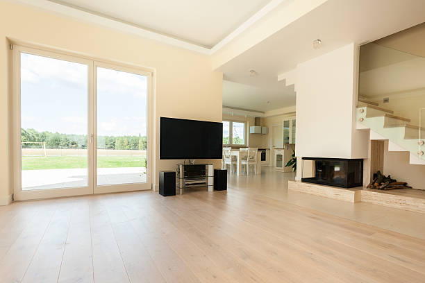 istock Spacious bright living room 518876615