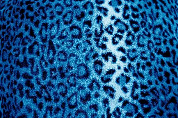 Photo of Blue Beautiful leopard print fur / fabric wallpaper background