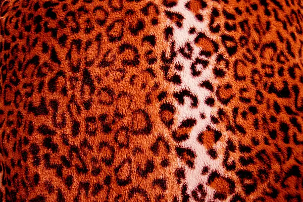 Photo of Red Beautiful leopard print fur / fabric wallpaper background