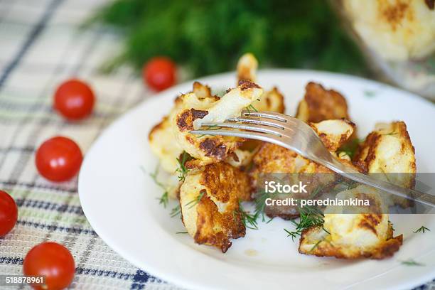 Fried Cauliflower Stock Photo - Download Image Now - Appetizer, Backgrounds, Baked