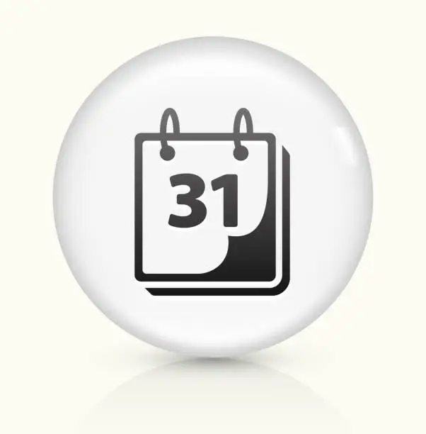 Vector illustration of Calendar icon on white round vector button