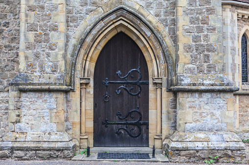 Doorway to the old church, England,