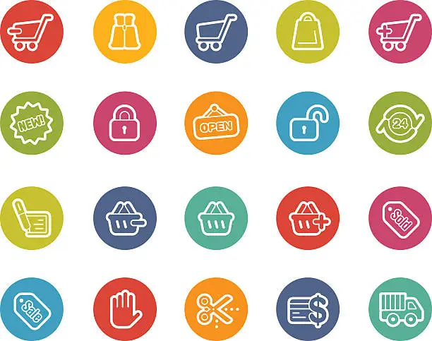 Vector illustration of Shopping Icons - Printemps Series