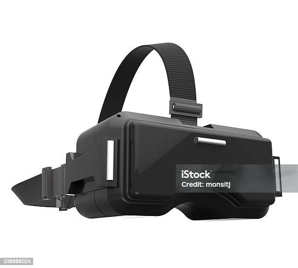 3d Rendering Image Of Black Vr Headset On White Background Stock Photo - Download Image Now