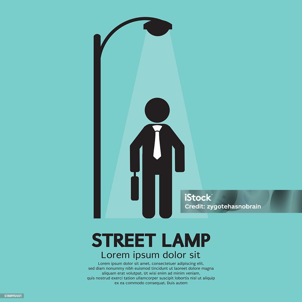 Businessman Walking Under Street Lamp Vector Illustration Adult stock vector