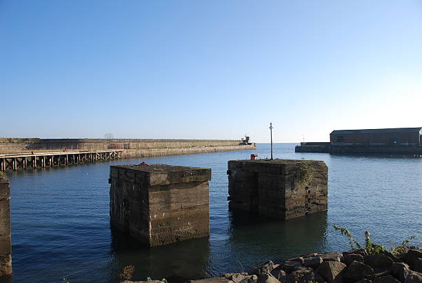 ロングの桟橋 - scotland fife firth of forth waterbreak ストックフォトと画像