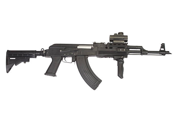 istock Modern Kalashnikov AK47 with tactical accessories 518897407