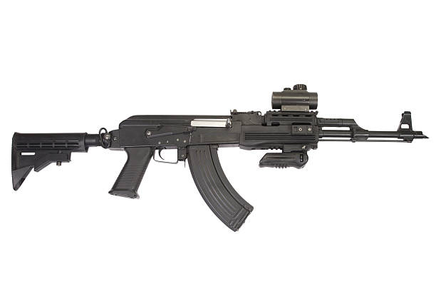 istock Modern Kalashnikov AK47 with tactical accessories 518897409