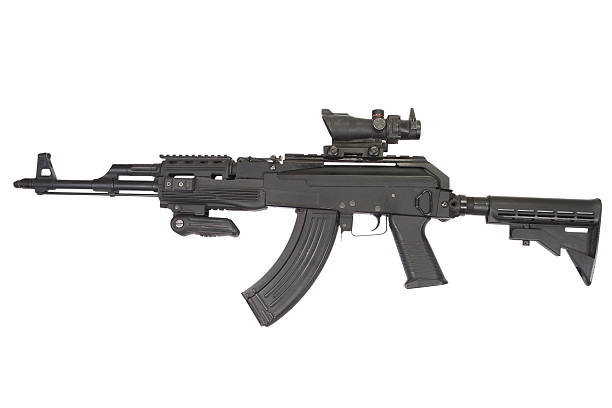 istock Modern Kalashnikov AK47 with tactical accessories 518897411