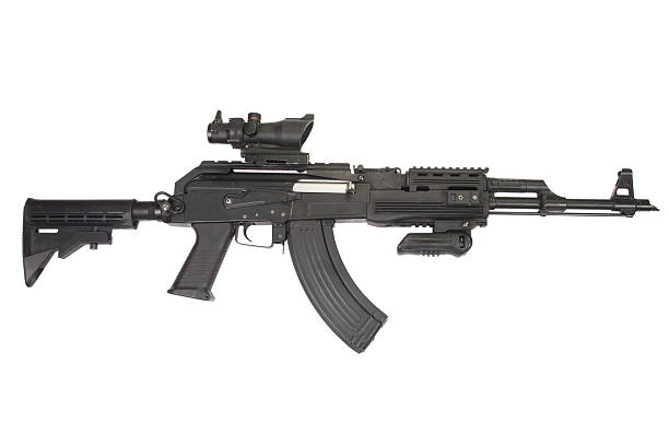 istock Modern Kalashnikov AK47 with tactical accessories 518897417