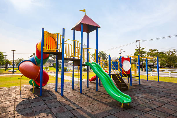 istock Colorful playground on yard in the park. 518902226