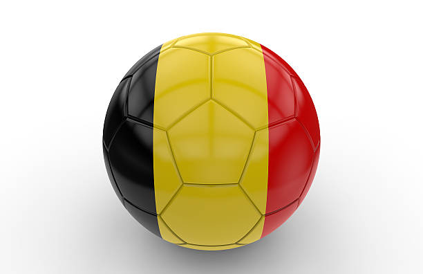 istock Soccer ball with belgian flag 518902682