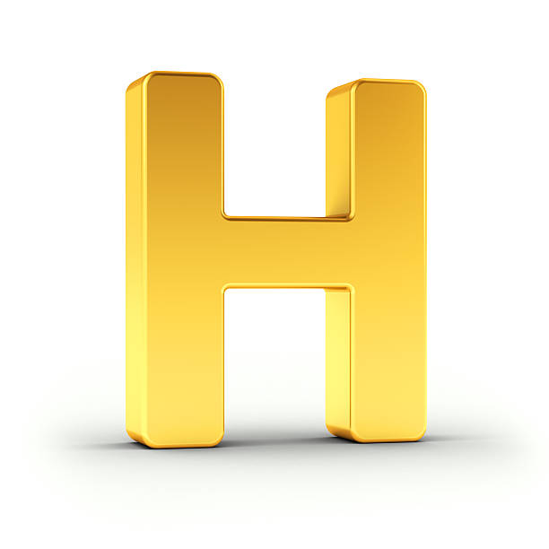 istock The letter H as a polished golden object 518903410