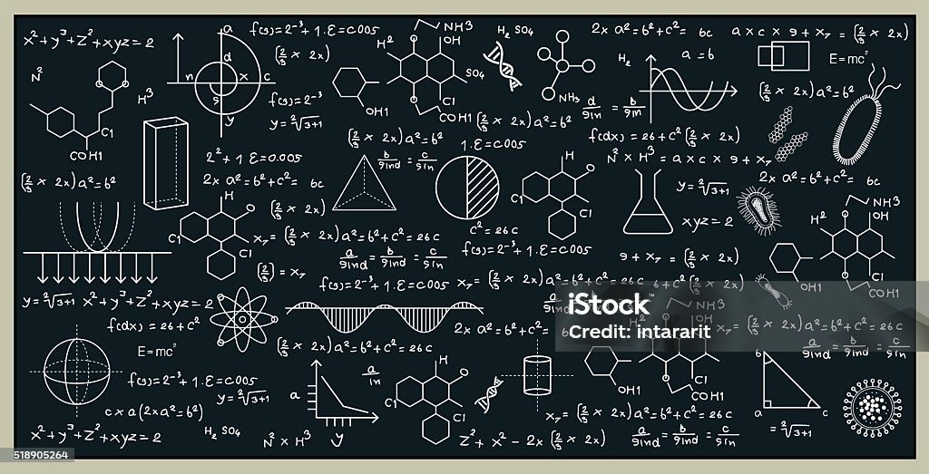 blackboard Blackboard with math and science by writing on the blackboard. Science stock vector