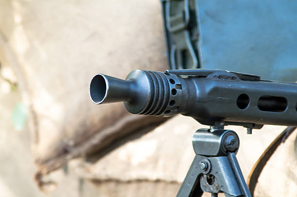 istock Machine gun ammunition and parts 518908788
