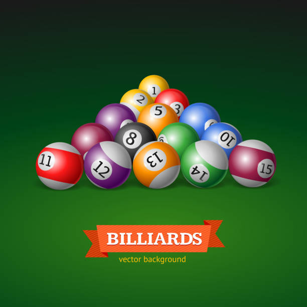 billard bälle. vektor - sport pool game snooker sphere stock-grafiken, -clipart, -cartoons und -symbole