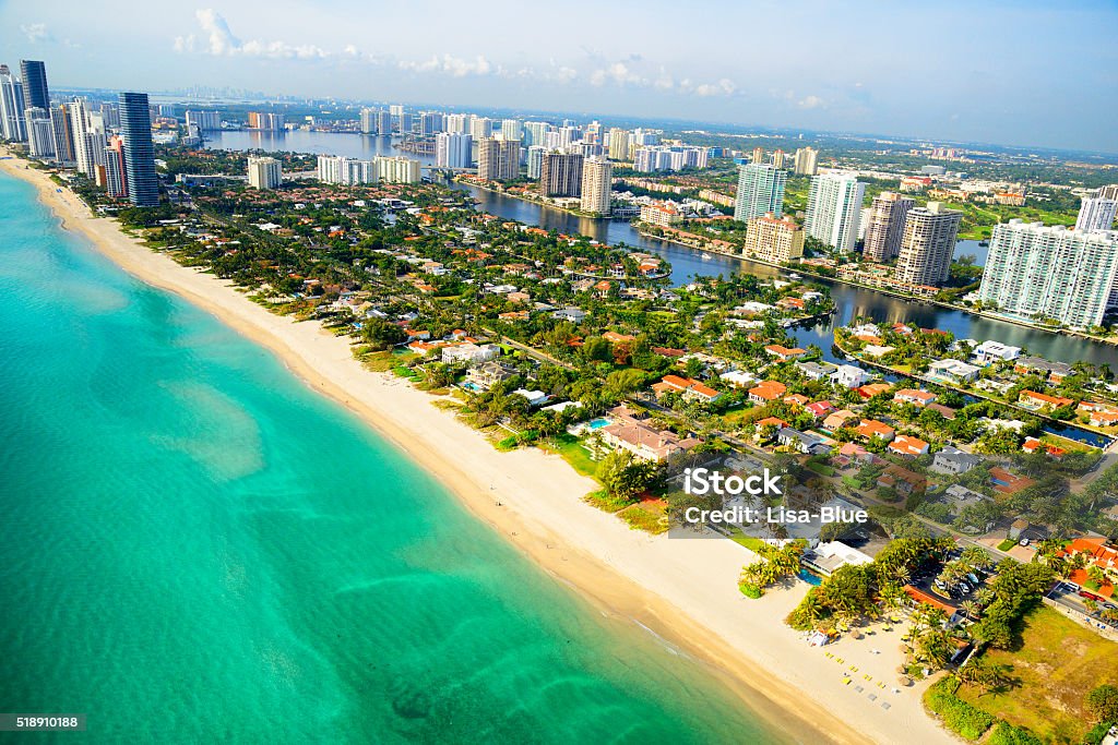 マイアミのサウスビーチの空からの眺め - マイアミビーチのロイヤリティフリーストックフォト