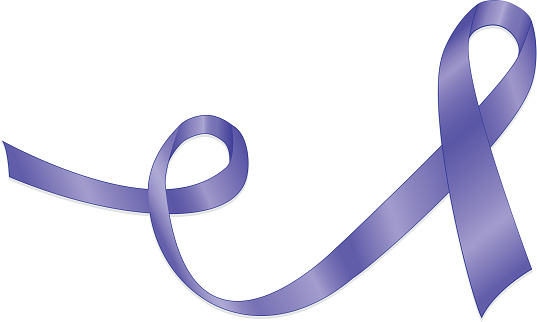 Stylized purple awareness ribbon. Plenty of blank copy space to add text, if desired. Domestic violence, religious tolerance, animal abuse, pancreatic cancer, Crohn's Disease and colitis, cystic fibrosis, leimyosarcoma, macular degeneration, Sjogren's Syndrome, fibromyalgia, lupus, sarcoidosis, the homeless, more.