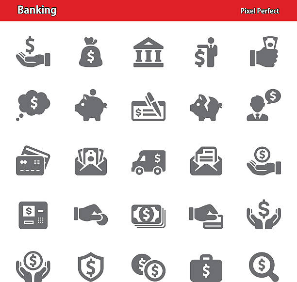 Banking Icons - Set 1 Professional, pixel perfect icons depicting various banking concepts (optimized for both large and small resolutions). armored truck stock illustrations