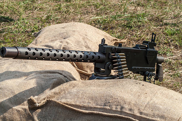 istock Machine gun ammunition and parts 518911402