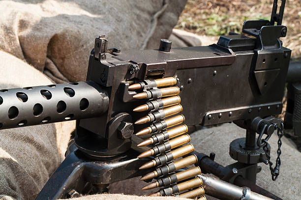 istock Machine gun ammunition and parts 518911486