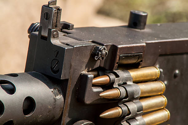 istock Machine gun ammunition and parts 518911570