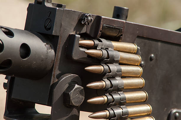 istock Machine gun ammunition and parts 518911638