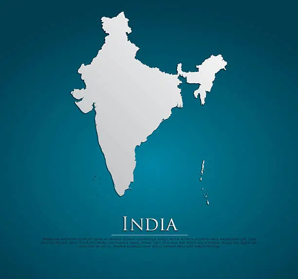 Vector illustration of vector India Map card paper