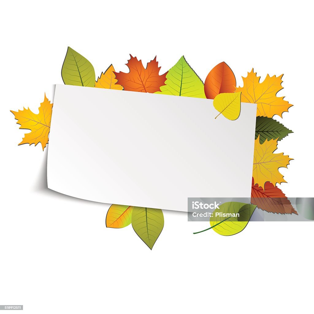 Autumn card with colored leaves in background Autumn card with colored leaves in background vector eps 10 Art Product stock vector