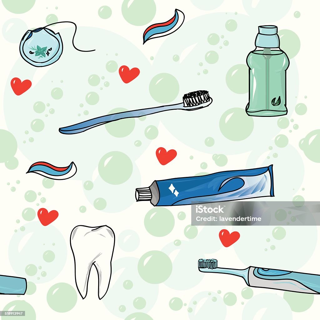 Tooth care with love seamless vector pattern Tooth care with love seamless pattern, EPS10 vector Backgrounds stock vector