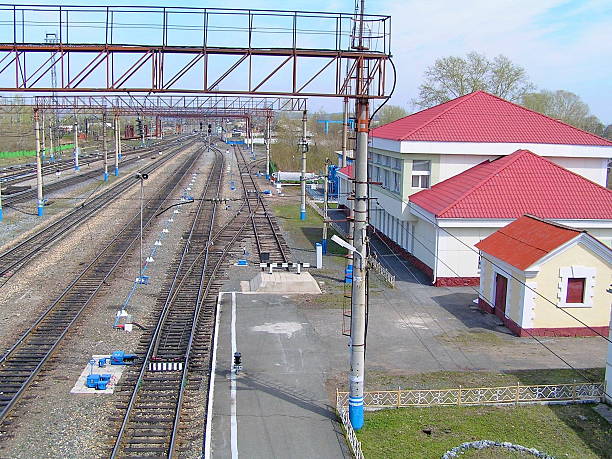 istock Train station of a small town in Siberia. 518914105