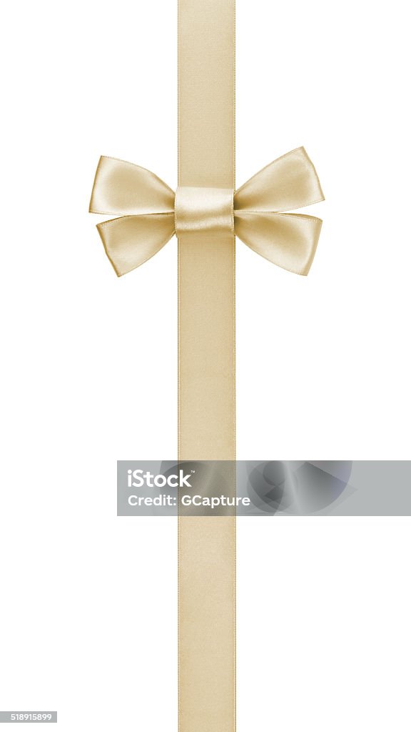 Vertical Border With Champagne Color Ribbon Bow Stock Photo