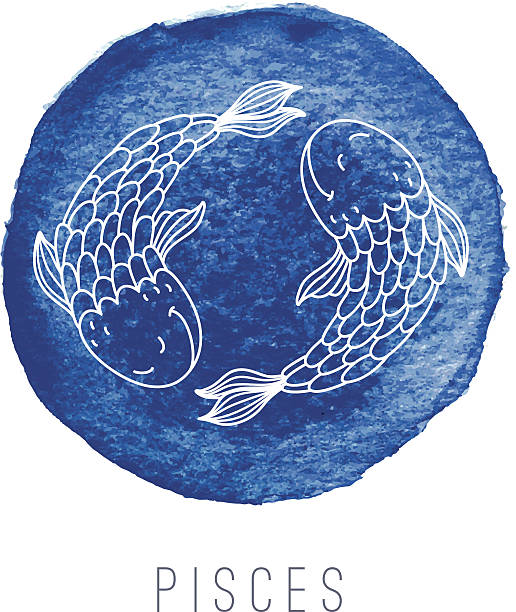 акварельная иллюстрация fishes (рыбы) - pisces stock illustrations
