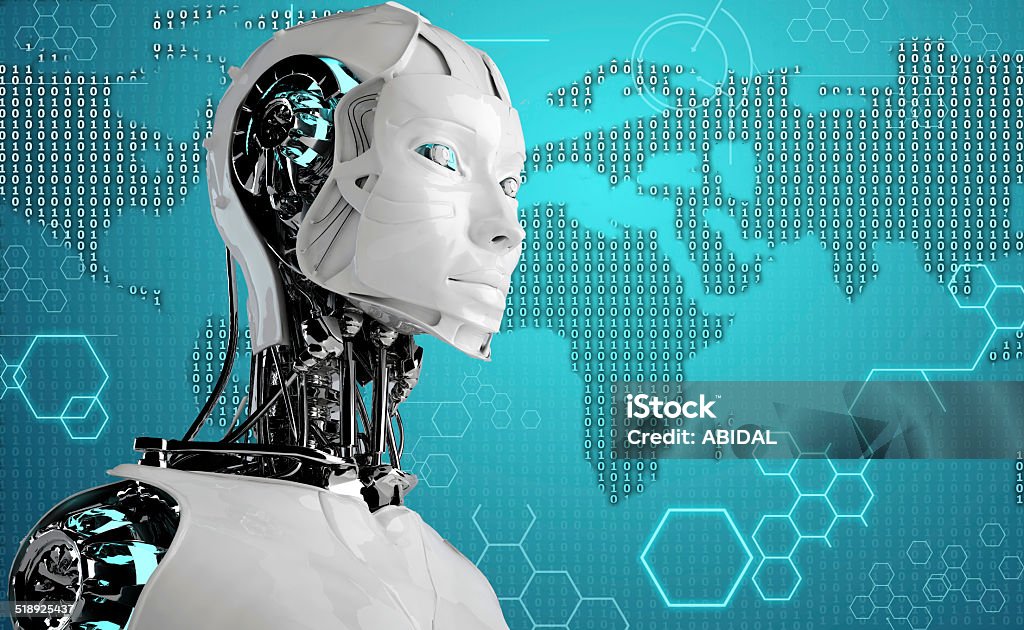 Robort Computer Background Computer Robot Background Stock Photo - Download Image Now - Cyborg ...