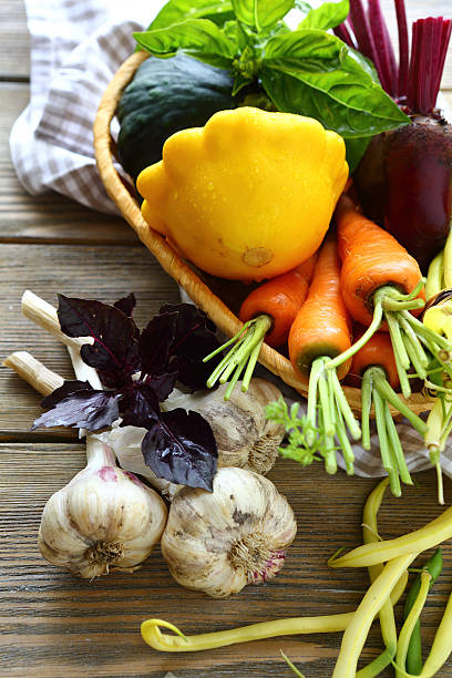 istock bush pumpkins and other vegetables in basket 518927917