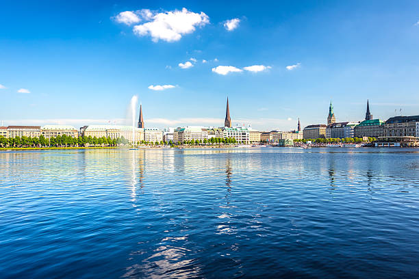 Alster lake, Hamburg Binnenalster , Hamburg aussenalster lake stock pictures, royalty-free photos & images