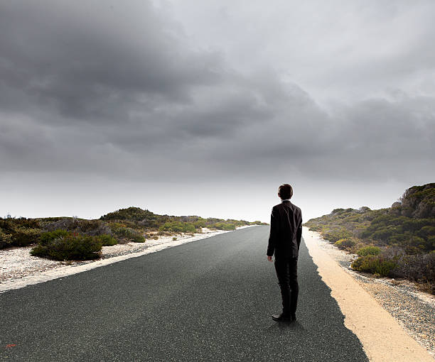 istock Businessman on road 518945043