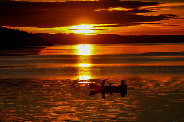 istock Sunset on Villarrica's lake from Pucon's Beach, Chile 518945423