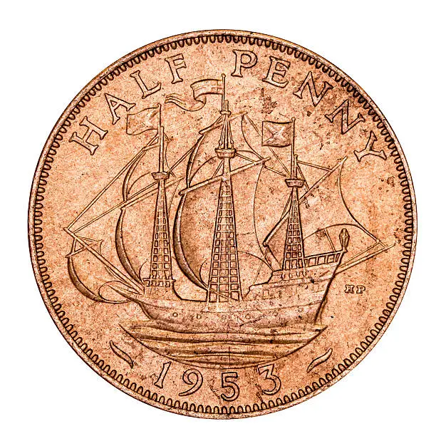 Old British Half Pence Piece