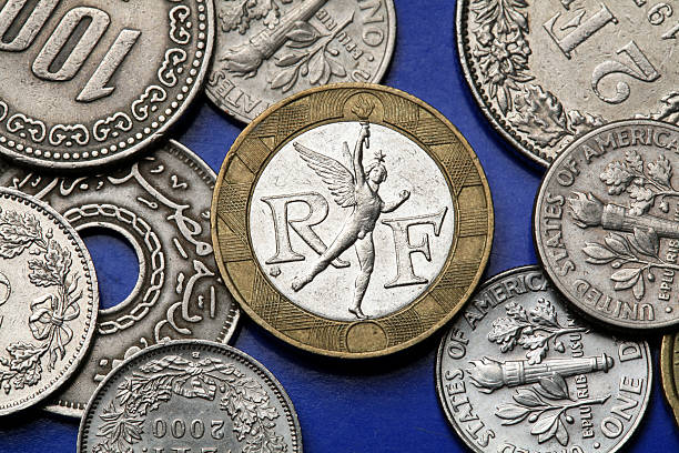 monety, francja - france currency macro french coin zdjęcia i obrazy z banku zdjęć