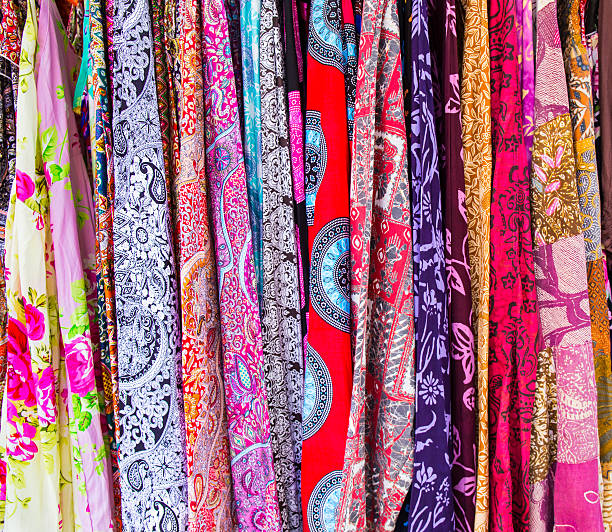 istock Colorful fabrics with oriental decorations 518946629