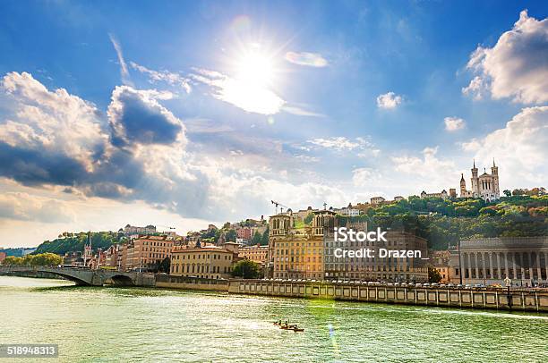 Lyon I Rzeka Loara We Francji W Słoneczny Letni Dzień - zdjęcia stockowe i więcej obrazów Lyon