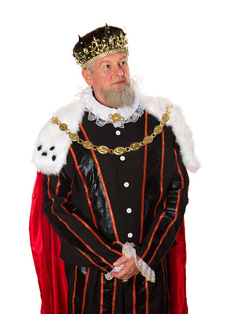 Standing king isolated Isolated medieval king standing for an official portrait king royal person stock pictures, royalty-free photos & images