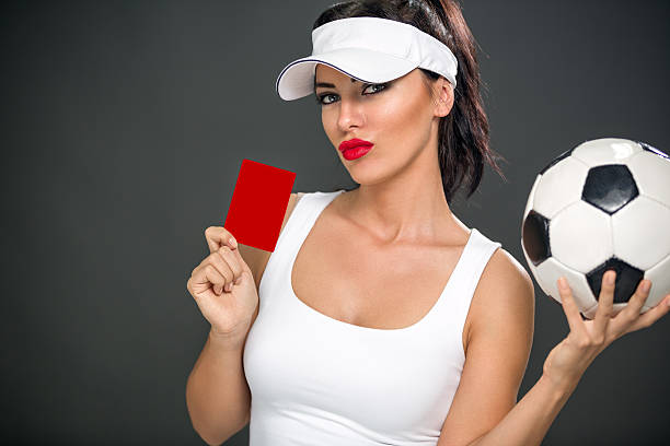 istock Sexy woman giving red card 518948773
