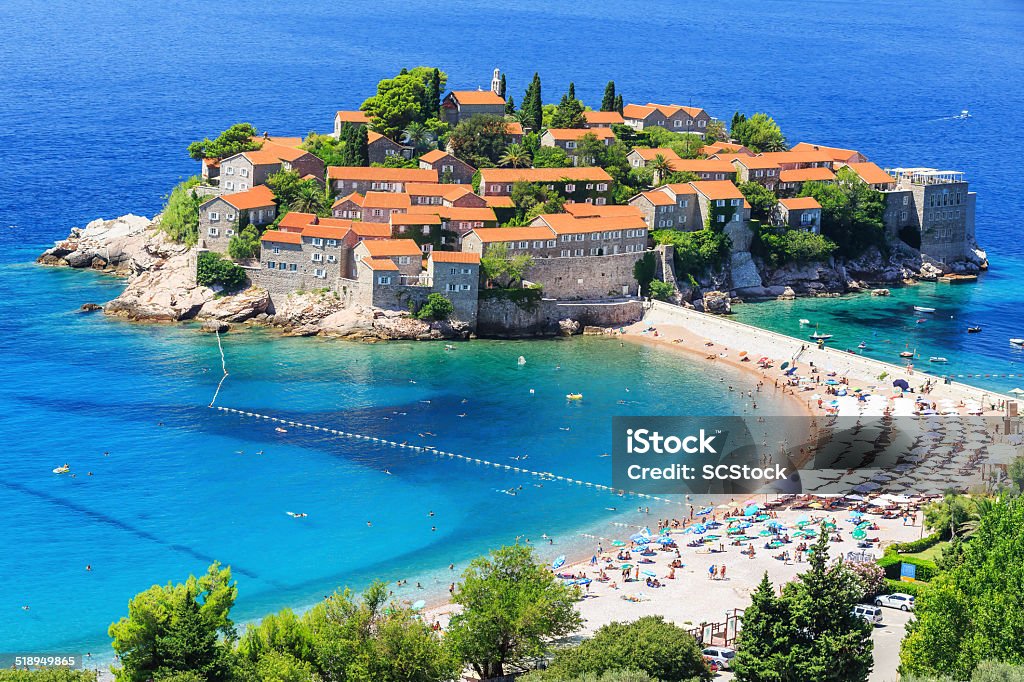 Isola di Santo Stefano, Montenegro - Foto stock royalty-free di Montenegro