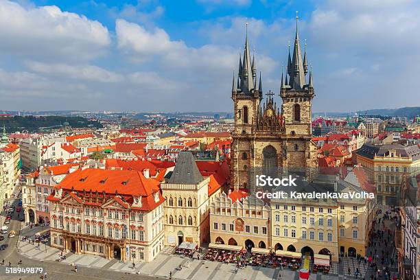 Old Town Square In Prague Czech Republic Stock Photo - Download Image Now - Aerial View, Architecture, Beauty